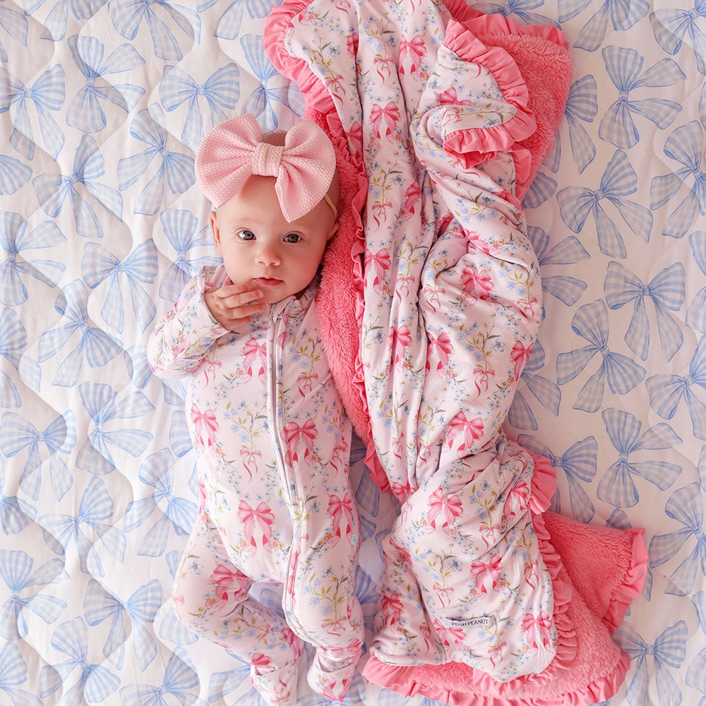 Harriet Ruffled Luxette Plush Patoo Blanket